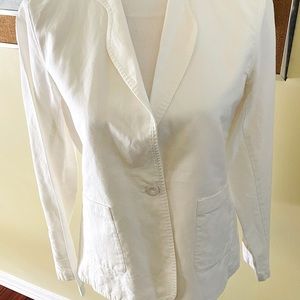 Eileen Fisher off white unlined linen cotton blend Summer jacket size S